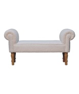 Artisan Furniture White Boucle Bedroom Bench - £290.41 GBP
