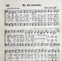 1893 Sheet Music My Ain Country Christian Religious Victorian Hymns 7.75... - $19.99