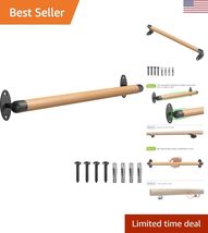 36 Inch Wood Handrail Indoor Stairs Handrail Wall Mount Handrail w/Sturd... - $61.77