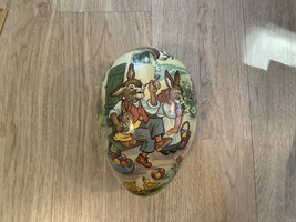 Vtg Large 10” Paper Mache Easter Egg Bunny Holiday Home Decor Germany - £37.28 GBP