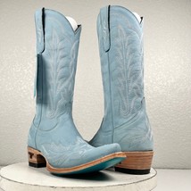 NEW Lane LEXINGTON Light Blue Cowboy Boots Womens 6.5 Leather Western Snip Toe - £186.07 GBP