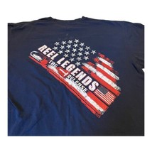 Reel Legends Shirt Men&#39;s XL Blue Short Sleeve Fishing Tshirt American Flag USA - £14.66 GBP