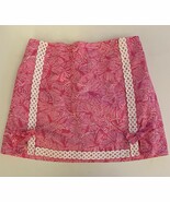 Lilly Pulitzer Jubilee Skorts Pink White Butterfly Print Lace Trim Bows ... - $279.97 MXN