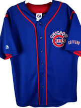 Chicago Cubs Baseball Jersey  Majestic Mens M Blue MLB Embroidered Logo Replica - $26.86