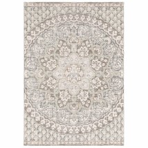 9' X 12' Ivory Grey Distresed Oversize Medallion Indoor Area Rug - $874.49