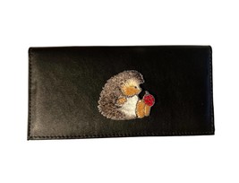 New Hedgehog and Ladybug Design Leather Checkbook Cover - £16.95 GBP