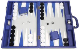 Open Box! 19&quot; Silverman &amp; Co. Leatherette Backgammon Set - Indigo Blue - £74.82 GBP