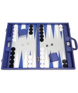 Open Box! 19&quot; Silverman &amp; Co. Leatherette Backgammon Set - Indigo Blue - £74.55 GBP