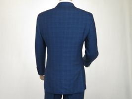 Mens Renoir 3 Piece Vested Suit Glenn Plaid Notch Lapel Business 278-2 Navy Blue image 7