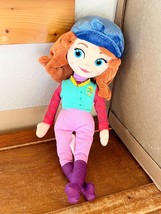 Disney Store Plush Movie Character Doll w Brown Hair Blue Hat Purple Pan... - £8.87 GBP