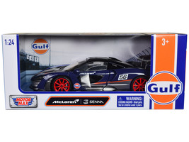 McLaren Senna #56 Dark Blue and Silver with Orange Stripes &quot;Gulf Oil&quot; &quot;Gulf Die- - £37.48 GBP