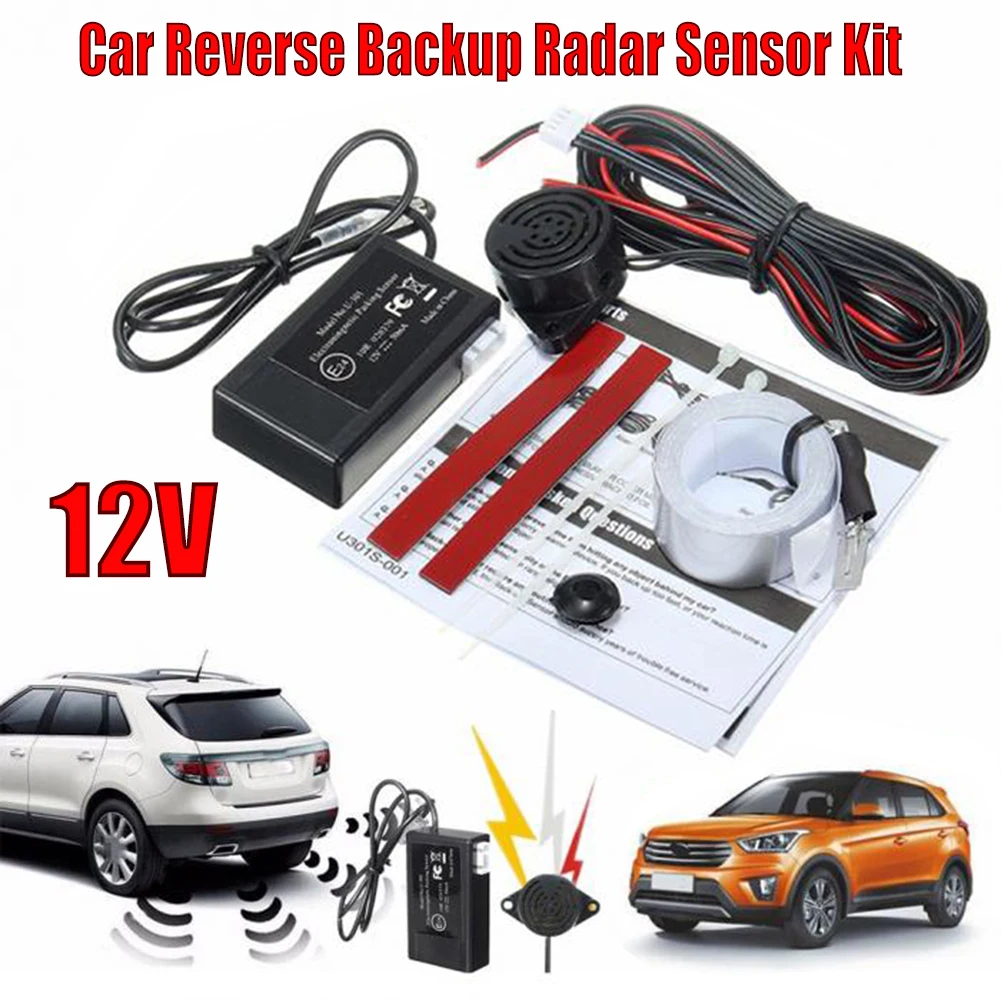 12V Car Electromagnetic Parking Sensor Kit Universal Buzzer Reverse Backup Ala - £20.47 GBP