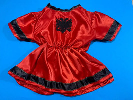 NEW ALBANIAN DRESS-RED+BLACK EAGLE DESIGN DRESS-GIRLS-1-2 YEARS-HANDMADE - $34.65