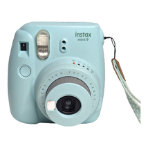 Fuji Instax Mini 9 Polaroid Camera Light Blue with Nebula PU Leather Cas... - $44.54