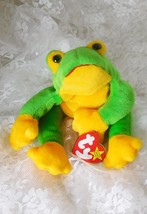 1997 TY &quot;Smoochie&quot; Beanie Frog Plush Toy 8&quot; - Super Cute! - $9.49