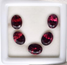 Natural Garnet Oval Cut 5 Pc 10.31 Ct 9X7mm Loose Gemstone Earring Set Design - £73.49 GBP