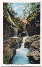 Watkins Glen New York Postcard Rainbow Falls Curteich A-52139 1913 - £2.36 GBP