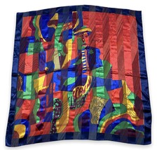 Pablo Picasso Abstract Nudes Red Blue Striped 38” Square Womens Scarf Sh... - $13.86