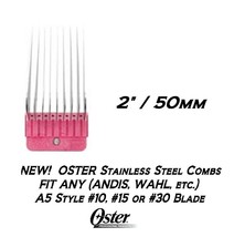 Oster Stainless Steel Attachment Guide 2&quot;COMB*Fit A5/A6,Many Andis,Wahl Clippers - £25.95 GBP