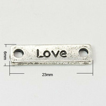 4 Word Connector Pendants Love Charms Antique Silver Tone Links Inspirational - £2.38 GBP