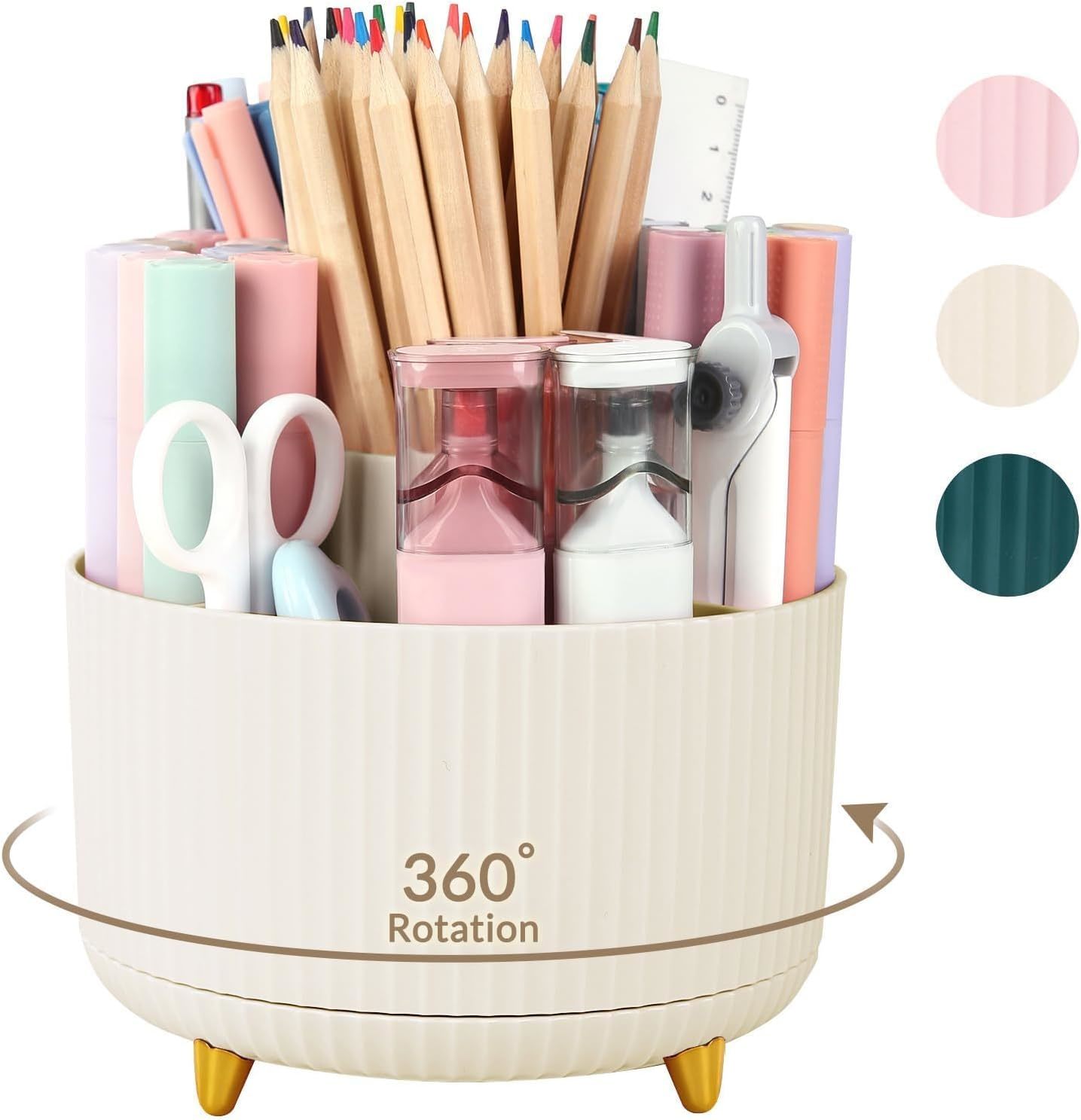 Skydue 360° Rotating Desk Organizer, Multi-Use Pencil Holder For, And Sc... - $29.97