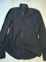 Cactus Shirt Adult XL Black Polka Dot Slim Fit Button-Up Long Sleeve Men - £13.25 GBP
