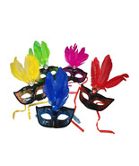10 colorful Feather Masks Mardi Gras Masquerade Lot Blue Red Green Yello... - $468.45 MXN