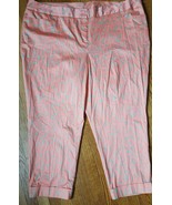 Women&#39;s Plus Size 28 Cuffed Pants Slacks by LANE BRYANT orange floral NWOT - $14.31