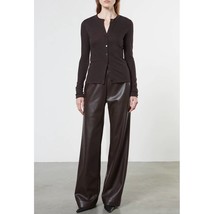 Enza Costa soft faux leather straight leg pant in Espresso - $228.00