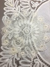 Vintage Lot of 2 Doilies Large is White Linen Small is Crocheted - $19.79