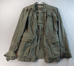 Lucky Brand Cargo Jacket Womens XS Green Cotton Long Sleeve Pockets Full Zipper - £9.86 GBP