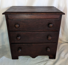 Antique Handmade Salesman Sample Miniature 3 Draw Dresser Wood Furniture - $308.64