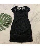 Scott McClintock Vintage 90s Sheath Dress Size 4 Petite Black Lace Flora... - $44.66 CAD