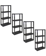 Plastic Shelves Garage Storage Shelving Unit 4-Tier 56&quot;H X 14&quot;D X 30&quot;W P... - $206.64 CAD