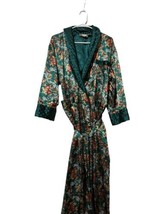 Vtg Victoria&#39;s Secret Womens Robe Small Floral Green Belt Long Waffle Pattern - £31.03 GBP