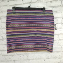 Nollie Skirt Womens Large Purple Striped Aztec Stretch Mini Pull On PacSun - $20.00