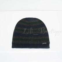 No Tag Michael Kors Men Knit Acrylic Beanie Hat Ski Cap Striped Navy Gre... - £15.69 GBP