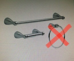 Foundations Toilet Paper Holder &amp; 18&quot; Towel Bar - MISSING TOWEL RING - $24.74