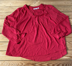 belle by Kim gravel NWOT women’s long sleeve v neck blouse size M red s11 - £10.43 GBP