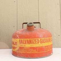 Vtg Eagle Galvonized Gasoline Can 2.5 Gallon Model 502 Red Metal Patina Mancave - £35.85 GBP