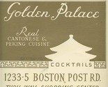 Golden Palace Menu Real Cantonese &amp; Peking Cuisine Riverside Connecticut... - £37.54 GBP