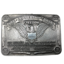 VTG NRA Leadership Award Freedom Eagle Coat of Arms Belt Buckle New Member - £11.66 GBP