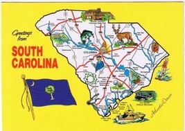 South Carolina Postcard State Pictoral Map - £2.25 GBP