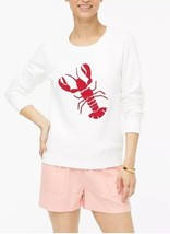 J Crew AN750 NWT Woman&#39;s Size XS Embroidered Red Lobster on White Sweats... - $37.31