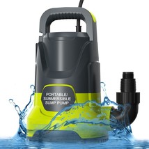 Portable Sump Pump 1.2 HP Submersible Water Draining Pump 5000 GPH Clean... - $141.79 CAD