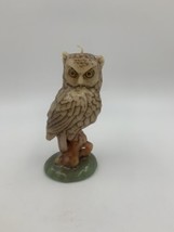 Vintage Owl Perched on Stump Wax Candle Unlit 5 1/2” tall - $14.00