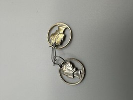 Vintage Silver Mercury Dime Earrings 1943 3cm - £19.67 GBP
