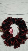 Womens Crochet Scarf Long Colorful Black and Burgundy Spiral Lightweight... - £11.07 GBP