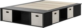 South Shore Flexible Bed with Storage and Baskets Black Oak, Contemporary - $545.99