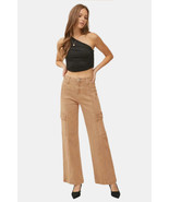 RISEN Full Size Tan High Rise Wide Leg Cargo Jeans - $74.00